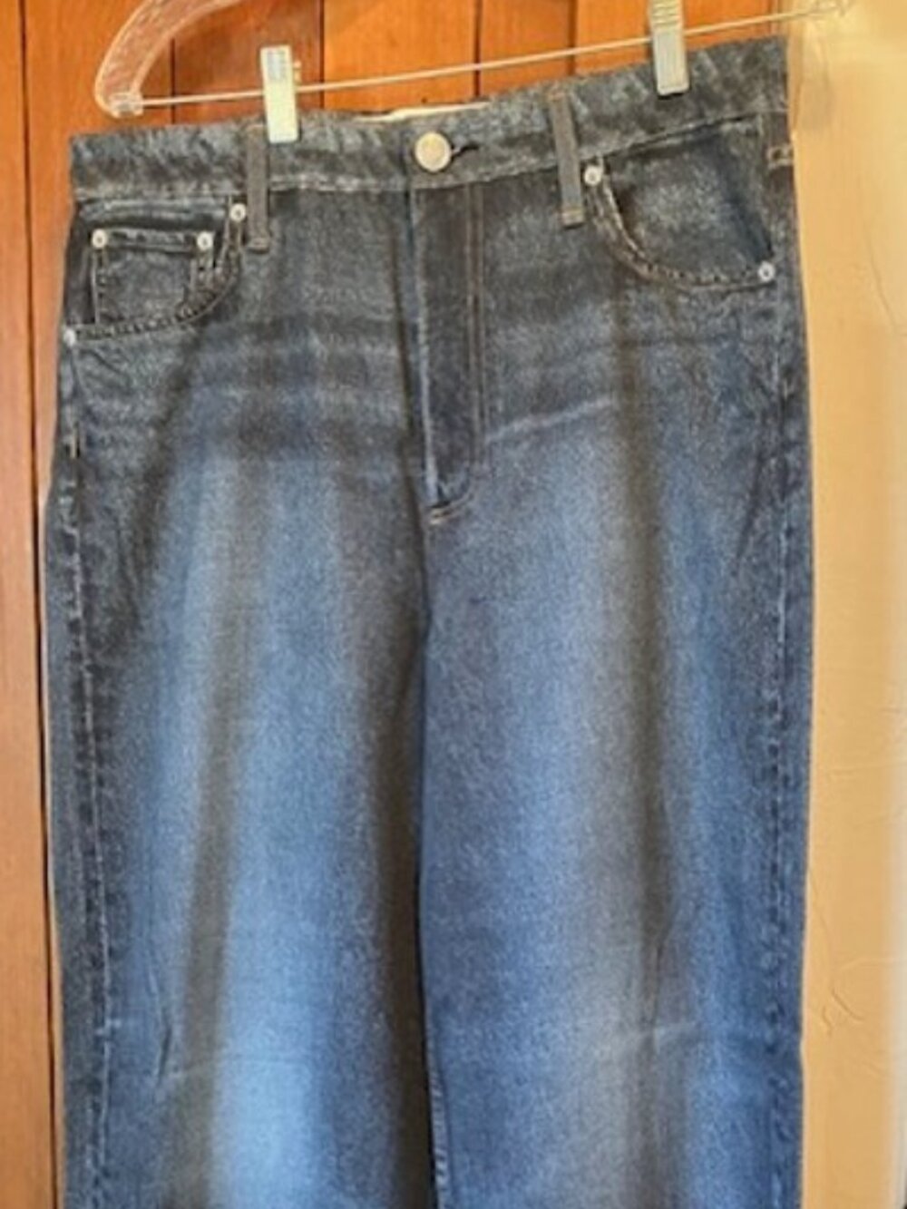 Rag & Bone Stretch Miramar Wide Leg Pants Trompe L'oeil Denim in Mel Size 29